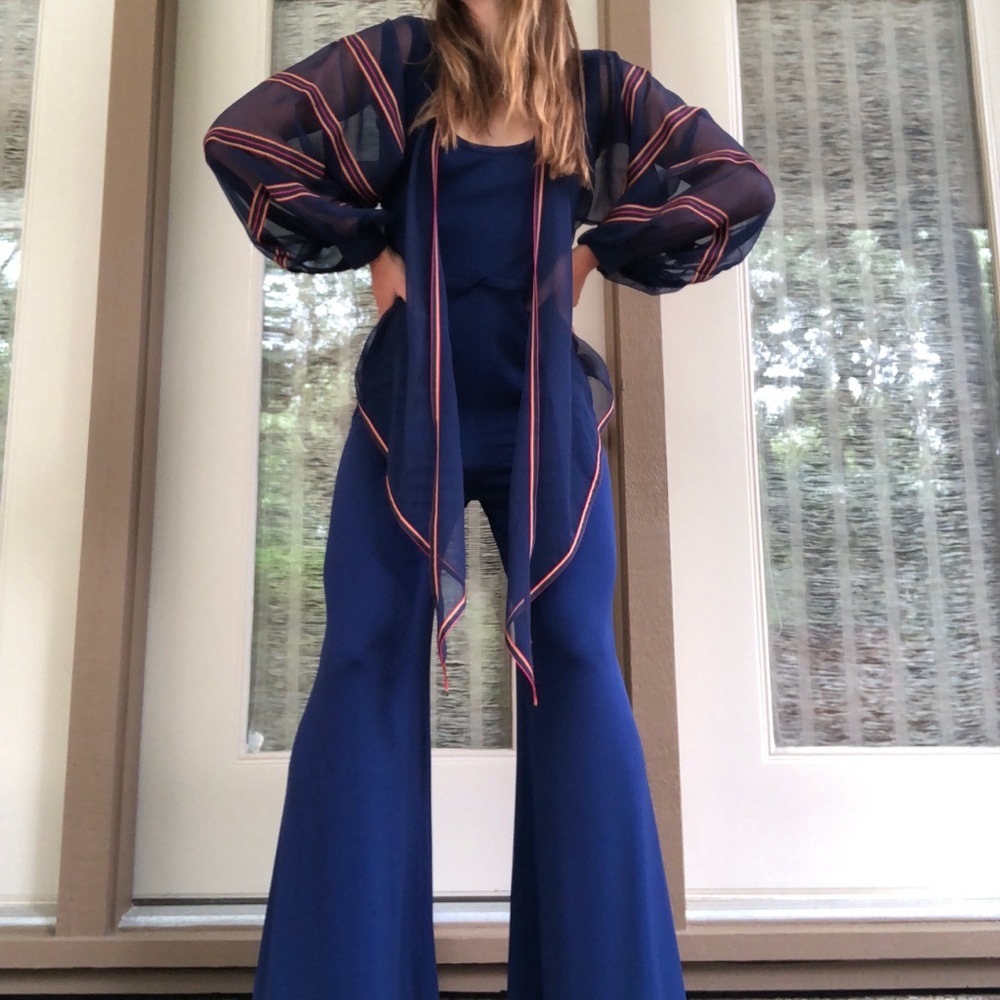 Lillie Rubin : Navy Blue Jump Suit